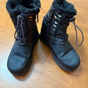 Black and Multicolor Totes Rain Boots